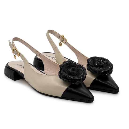 Туфли женские Ilasio Renzoni кожаные бежевые/черные - фото 8, 8078 IR