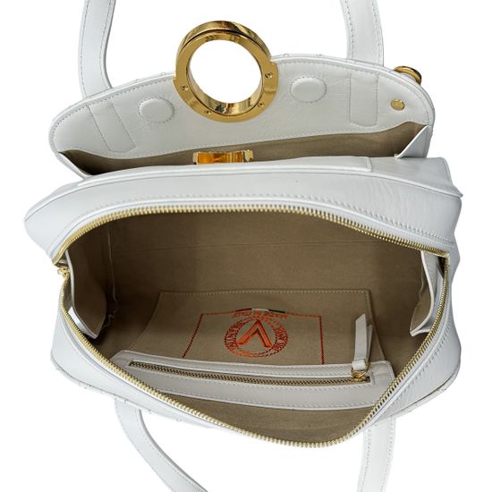 Сумка Valentino Orlandi белая кожаная - фото 5, 7219 VO BIANCO