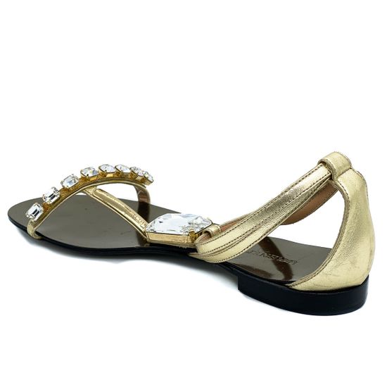 Босоножки Renzi кожаные золотые - фото 3, 