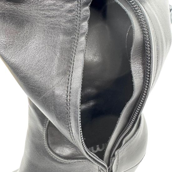 Сапоги казаки MIMMU черные кожаные демисезонные - фото 6, M855M2 MIM NERO