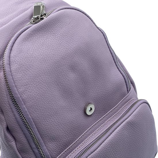 Сумка-рюкзак Renato Angi фиалкового цвета кожаная - фото 5, 