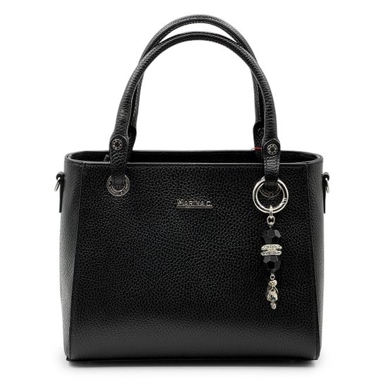 Сумка Marina Creazioni черная кожаная SWAROVSKI - фото 1, B6931 MC NERO SWAROVSKI
