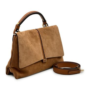 Сумка Loristella коричневая/бежевая замшевая - фото 2, 2735CA LS MARRONE