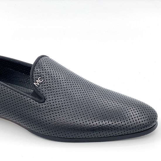 Лоферы Mirko Ciccioli кожаные черные с перфорацией - фото 6, 