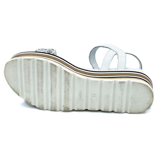 Босоножки Loretta Pettinari белые кожаные - фото 4, 