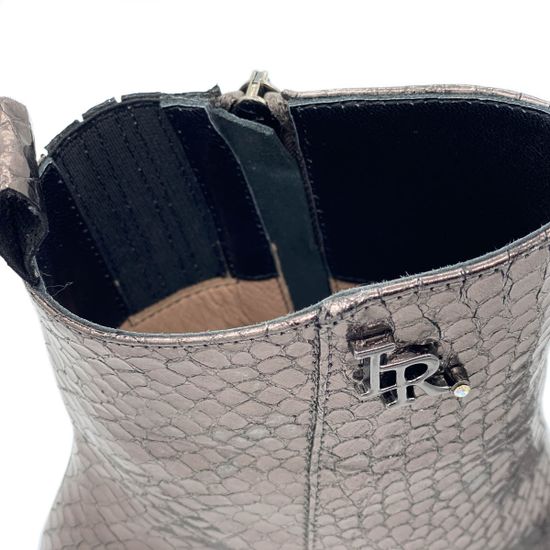 Ботильоны Ilasio Renzoni серебряные кожаные демисезонные тиснение под питона - фото 7, 6315 IR