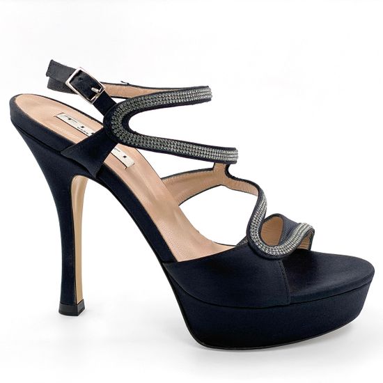 Босоножки Tiffi черные текстильные - фото 1, 