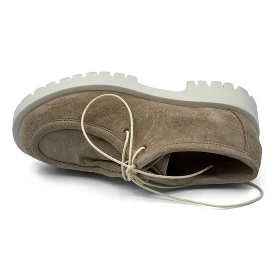 Полуботинки MIMMU замшевые бежевые со шнуровкой - фото 5, E007E2 MIM NUDE