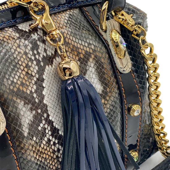 Сумка Marino Orlandi серая кожаная питон - фото 4, 