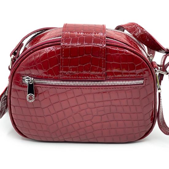 Клатч Di Gregorio красный лаковый тиснение под крокодила - фото 3, 