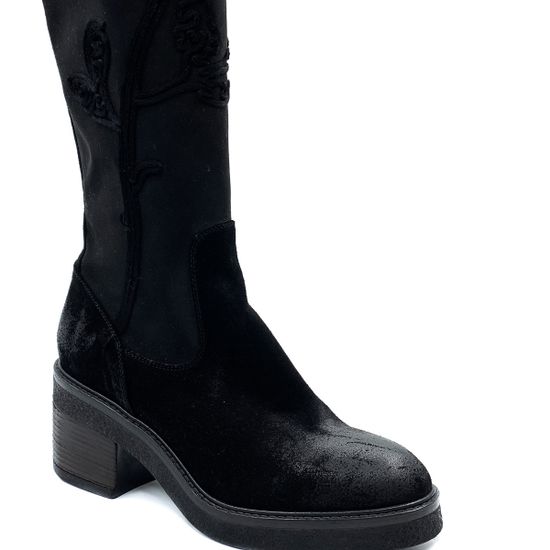 Сапоги Fru.it черные замшевые байка - фото 5, 