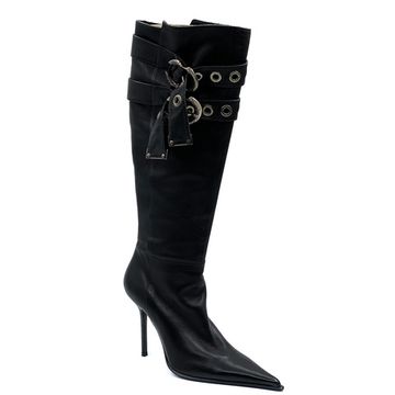 Сапоги Gianmarco Lorenzi кожа черные МЕХ - фото 2, 61705 GML