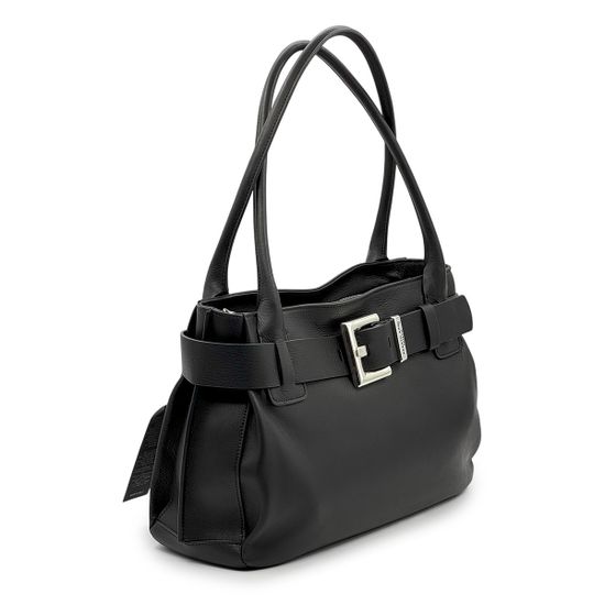 Сумка Renato Angi черная кожаная "с пряжкой" - фото 2, 3402481 RA NERO