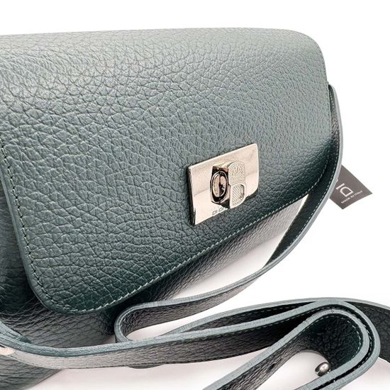 Сумка Di Gregorio зеленая кожаная - фото 4,