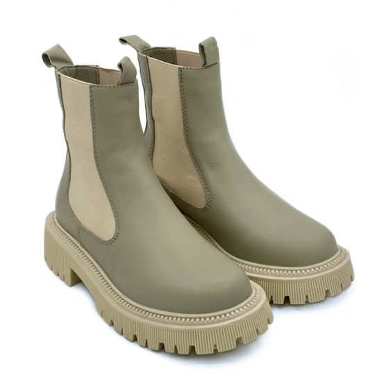 Ботинки челси Cover оливковые кожаные Байка - фото 7, 365629-1 COV