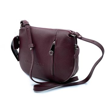 Сумка Di Gregorio бордовая кожаная кросс-боди - фото 2, 755 DG BORDEAUX