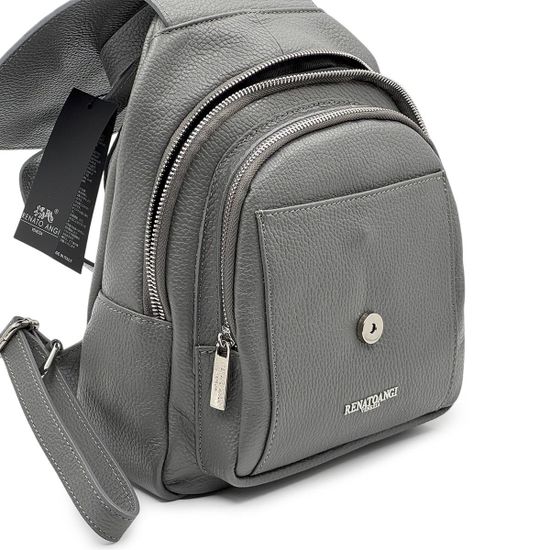 Сумка-рюкзак Renato Angi серая кожаная - фото 5, 3360401 RA GRIGIO