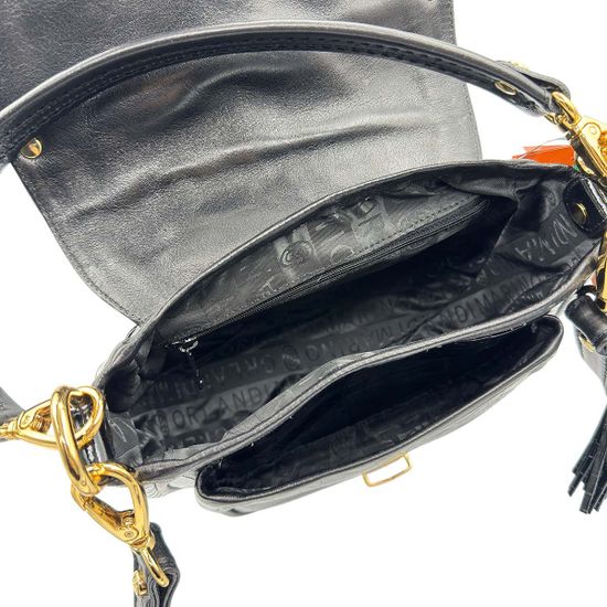 Сумка Кросс-боди Marino Orlandi черная кожаная - фото 5, 1720 MO NAPPA NERO