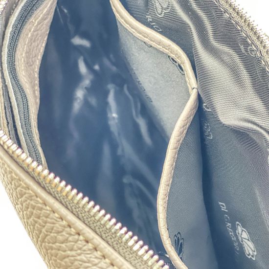 Сумка Di Gregorio серая кожаная кросс-боди - фото 5, 