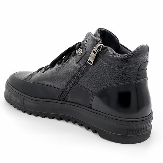 Кеды Giampieronicola черные кожаные МЕХ - фото 3, 