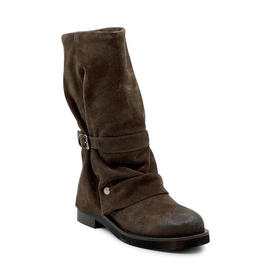 Полусапоги MIMMU коричневые замшевые демисезонные - фото 2, M482M21 MIM CASTAGNO