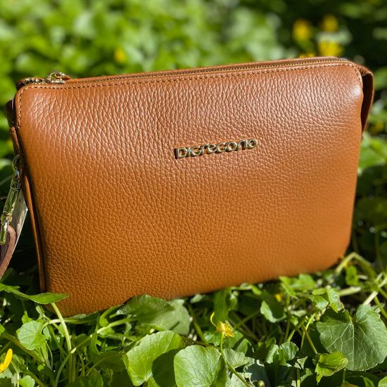 Клатч Di Gregorio рыжий кожаный - фото 1, 