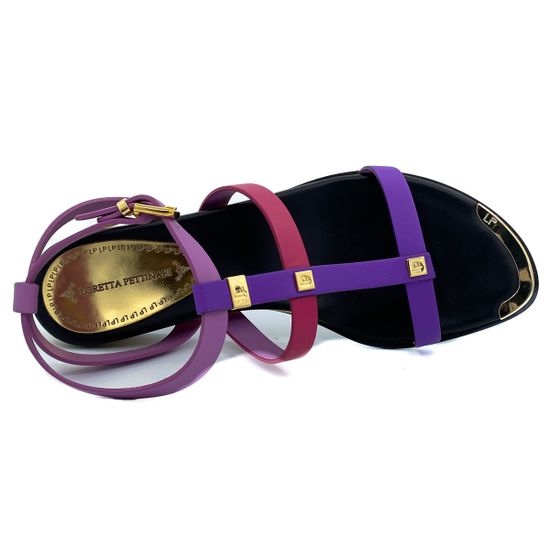 Босоножки Loretta Pettinari фиолетово-красные кожаные - фото 4, 