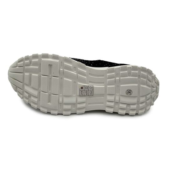 Кроссовки Francesco V черные текстильные со стразами - фото 4, T129 FV NERO