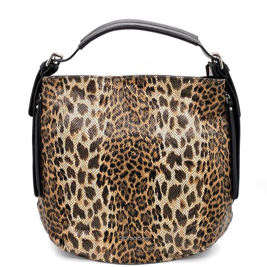 Сумка Di Gregorio черно-коричневая наплак - фото 1, 