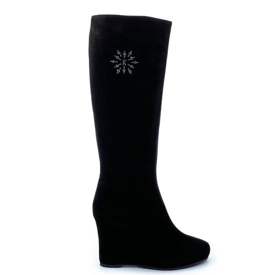 Сапоги Kelton черные замшевые МЕХ - фото 1, 