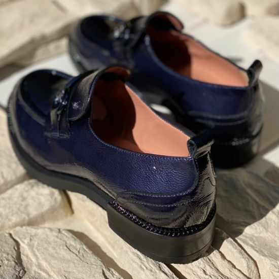 Лоферы Donna Soft синие лаковые демисезонные - фото 10, 