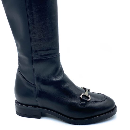 Сапоги Mot Cle черные кожаные МЕХ - фото 4, 