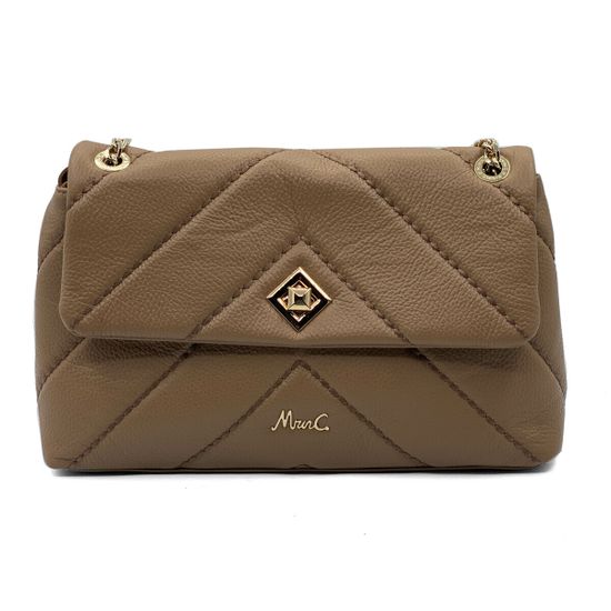 Сумка Marina Creazioni бежевая кожаная стеганая - фото 1, B6308 MC BEIGE