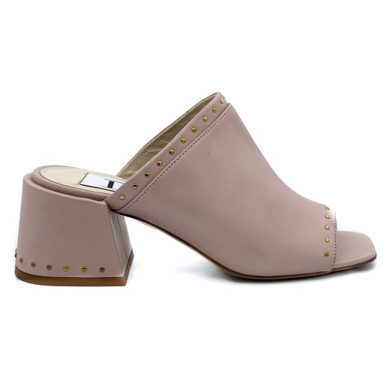 Сабо DiGiada пастельно-розовые кожаные - фото 1, 