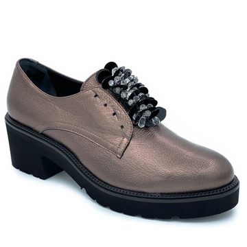 Полуботинки Donna Soft бронзовые кожаные - фото 2, DS0922J DS SMOG