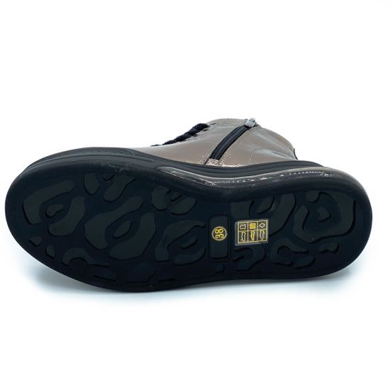 Ботинки Ilasio Renzoni серебряные кожаные МЕХ - фото 4, 