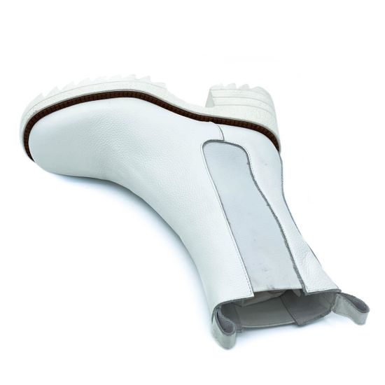 Ботинки челси Mimmu белые кожаные демисезонные - фото 4, M547M3 MIM BIANCO