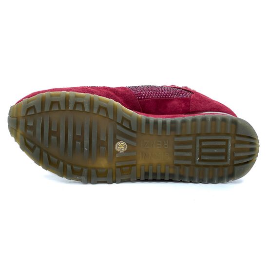 Сникерсы Gianni Renzi бордовые замшевые МЕХ - фото 4, 