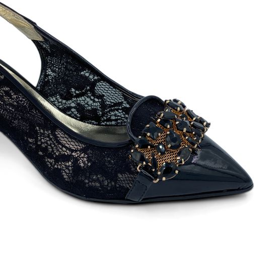 Туфли Ilasio Renzoni лакированные с гипюром черные - фото 6, 