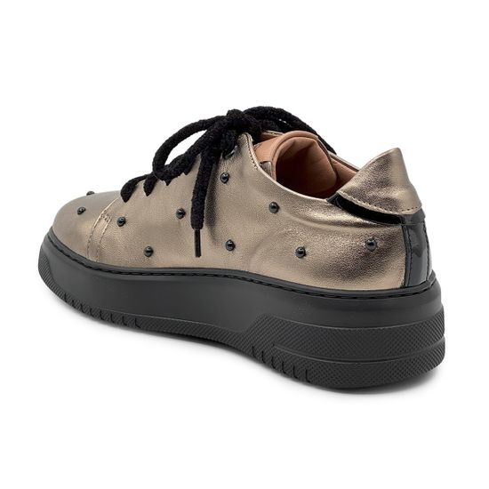 Кеды MOT CLE золотистые кожаные демисезонные - фото 3, MOT3150G MOT