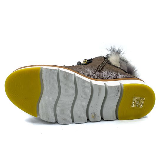 Ботинки женские Lab Milano бежевые МЕХ - фото 4, A21126-2 LAB