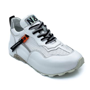 Кроссовки Nila&amp;Nila белые кожаные со сквозной перфорацией - фото 2, ZN10880 NIL BIANCO