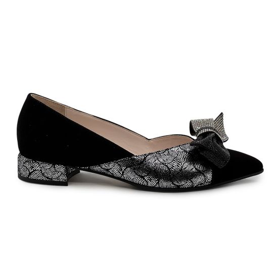 Туфли женские Ilasio Renzoni замшевые черные/серебро - фото 1, 8001 IR NERO