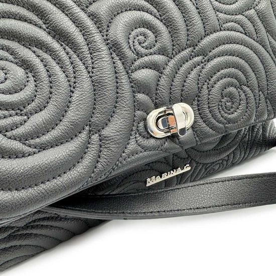 Сумка Marina Creazioni черная кожаная стеганая - фото 4, 