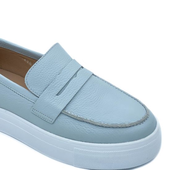 Лоферы Cover голубые кожаные - фото 6, 1705803 COV