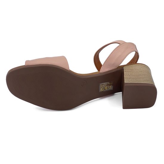 Босоножки CV COVER пудрового цвета кожаные - фото 4, 268 463 COV PUDRA