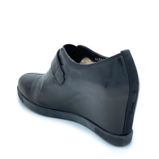 Ботинки Baldinini черные кожаные МЕХ - фото 3, 