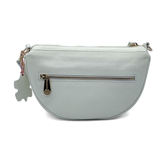 Сумка кросс-боди полумесяц Marina Creazioni белая кожаная - фото 3, B6566 MC BIANCO