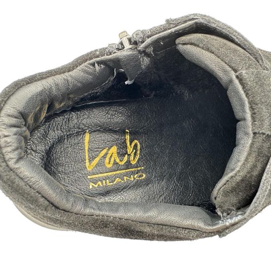 Ботинки LAB MILANO замшевые черные на шерсти - фото 8,