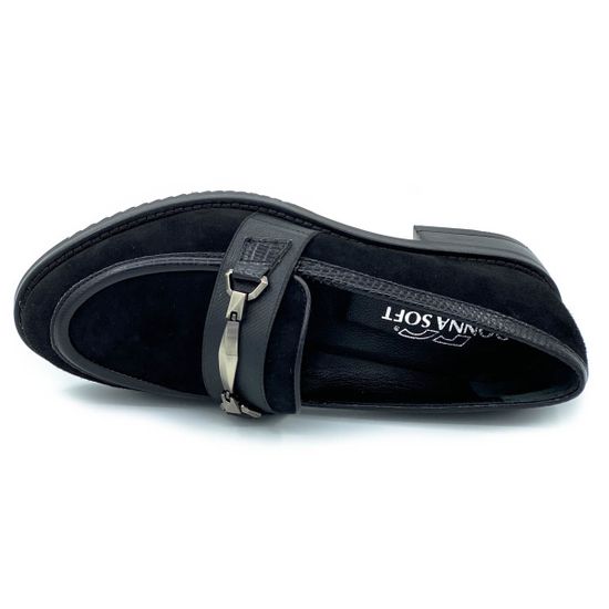 Лоферы Donna Soft черные замшевые - фото 5, DS0925 DS